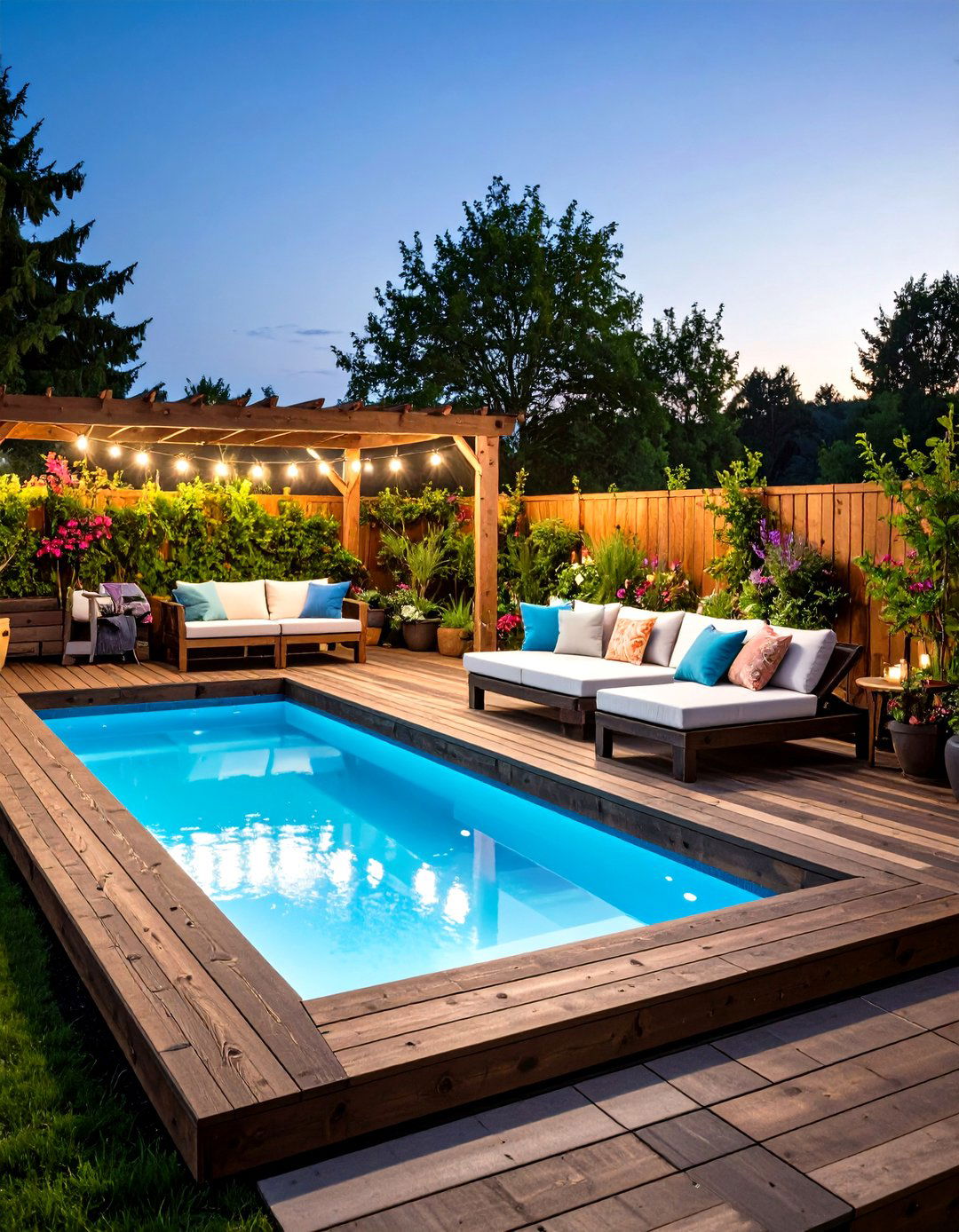 The Pallet Wood Paradise Deck - 30 diy above ground pool deck ideas on a budget