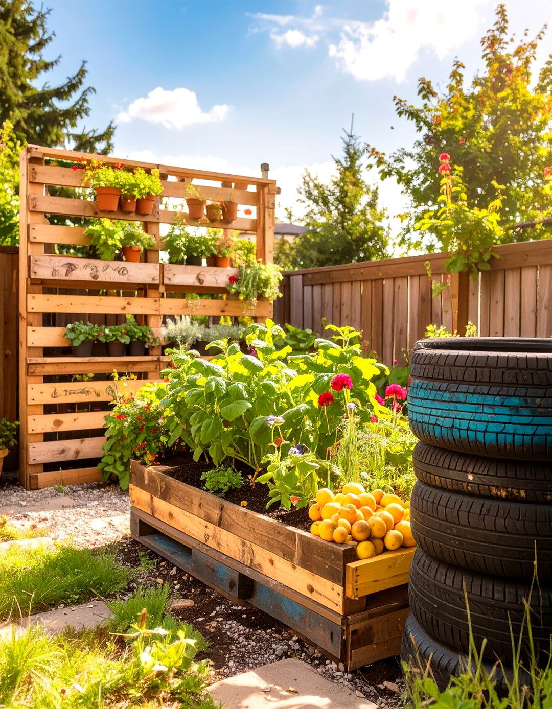 The Pallet and Upcycled Materials Garden - 30 creative vegetable garden design ideas