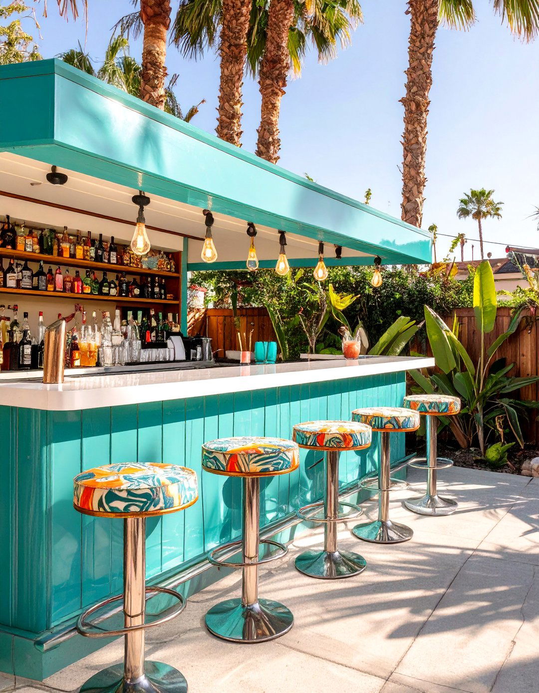 The Palm Springs Retro Tiki Lounge - 30 backyard tiki bar ideas