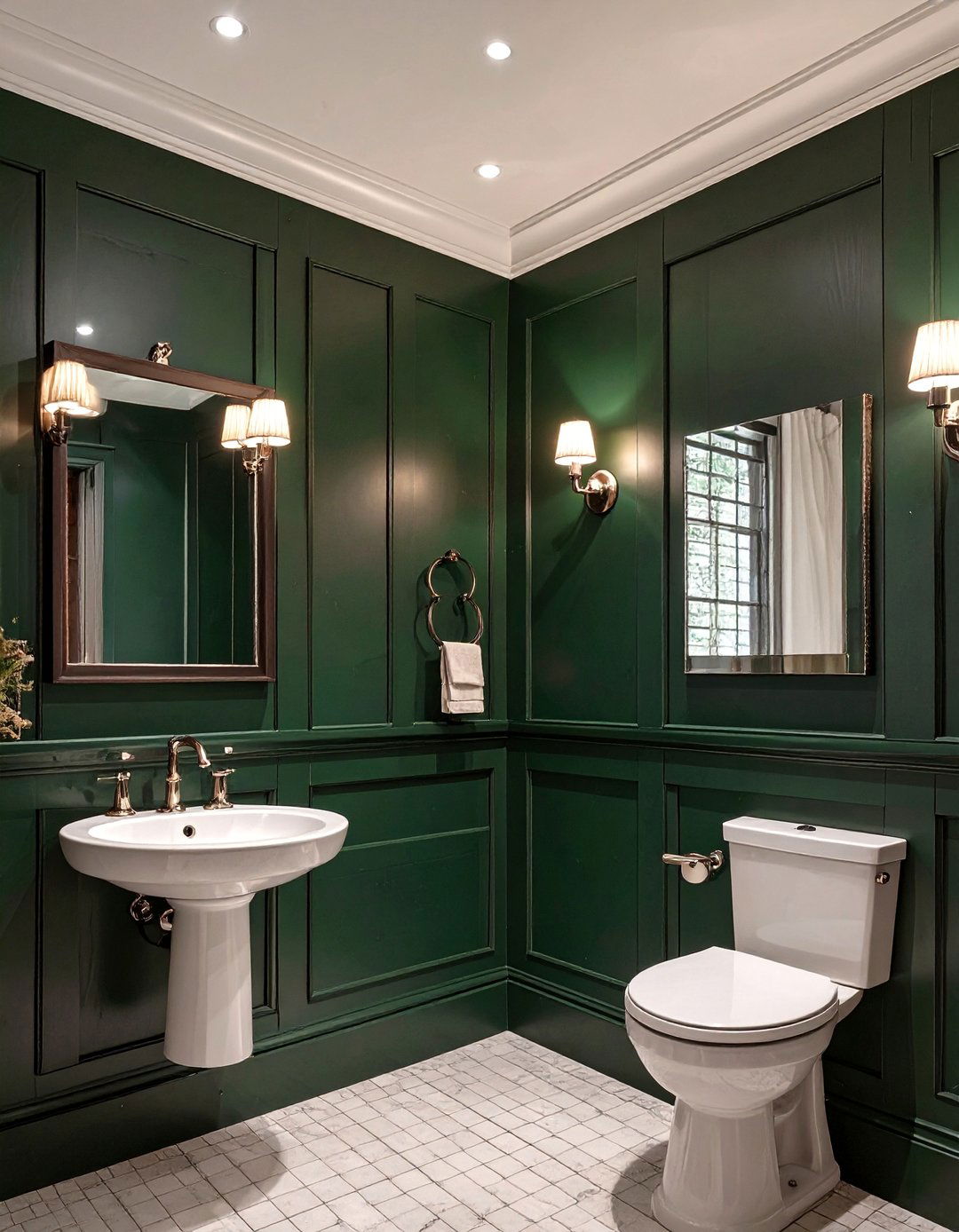 The Paneled Wall Bathroom - 30 dark bathroom ideas