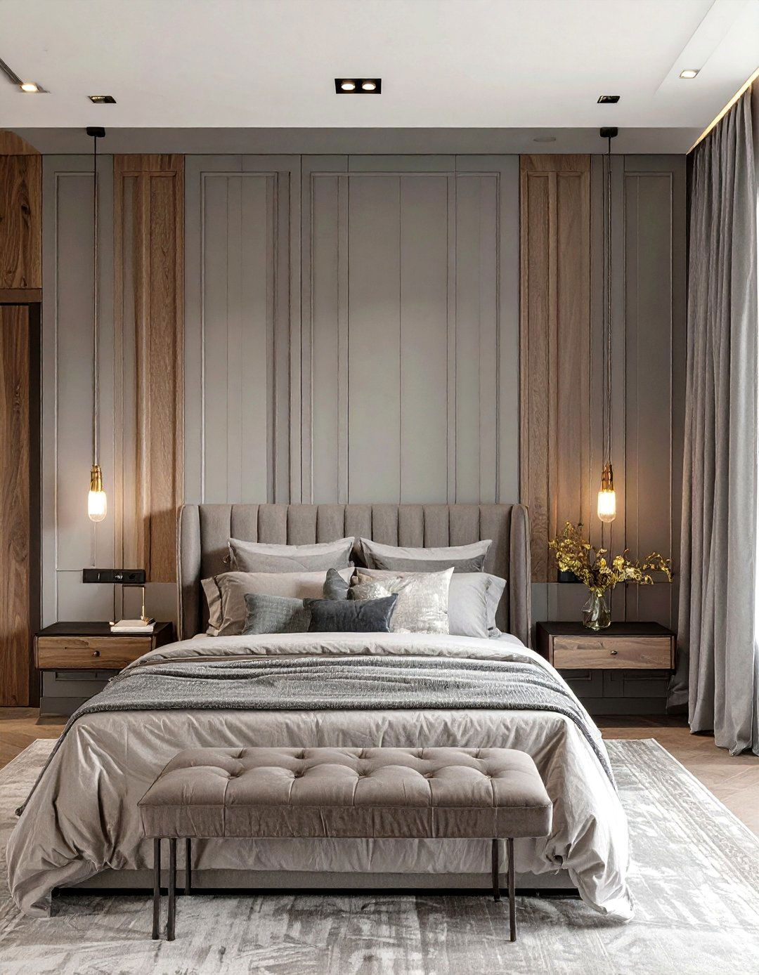 The Paneled Wall Bedroom - 30 neutral bedroom ideas