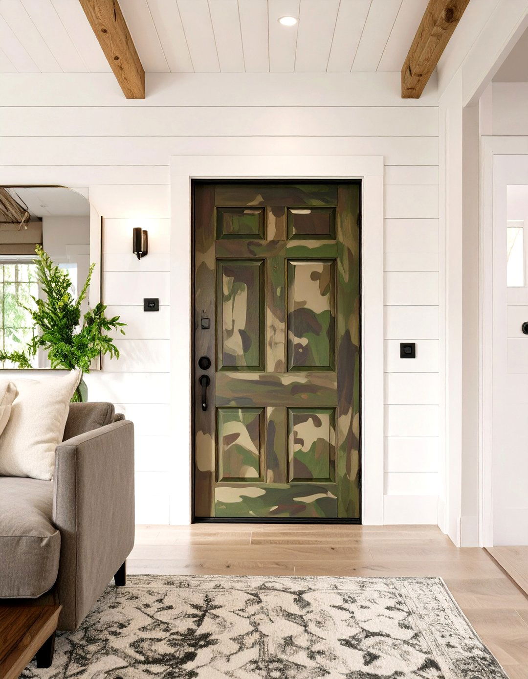 The Paneled Wall Camouflage Basement Door - 30 basement door ideas