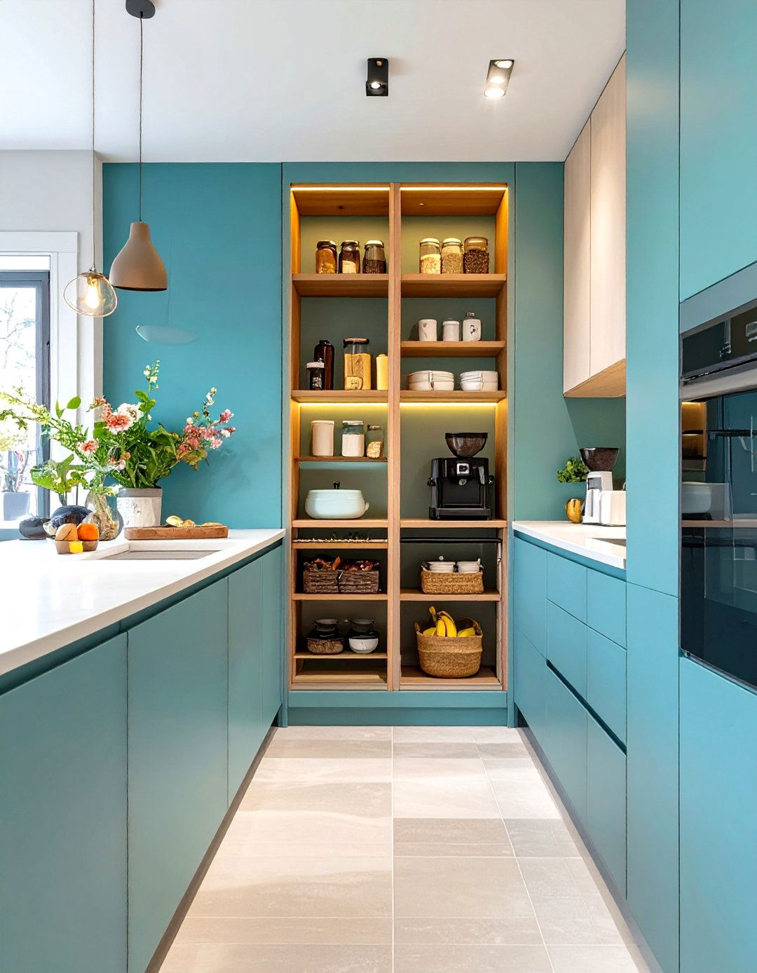 The Pantry Behind a Coffee Bar - 30 hidden small walk in pantry ideas