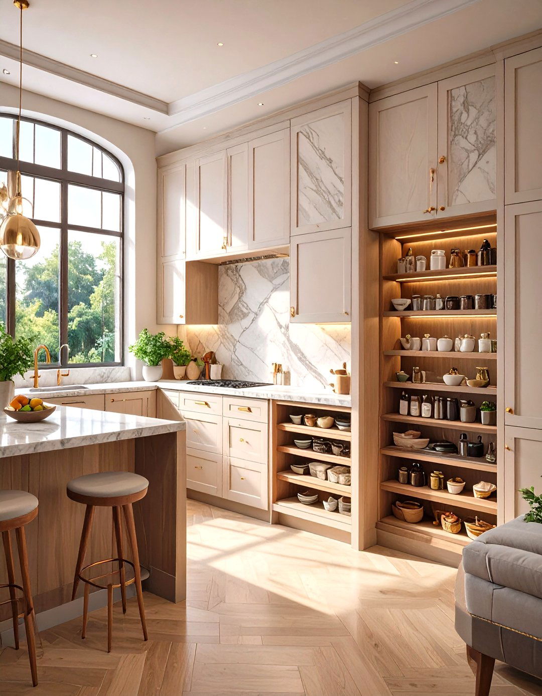 The Pantry Hidden in a Kitchen Island - 30 hidden small walk in pantry ideas