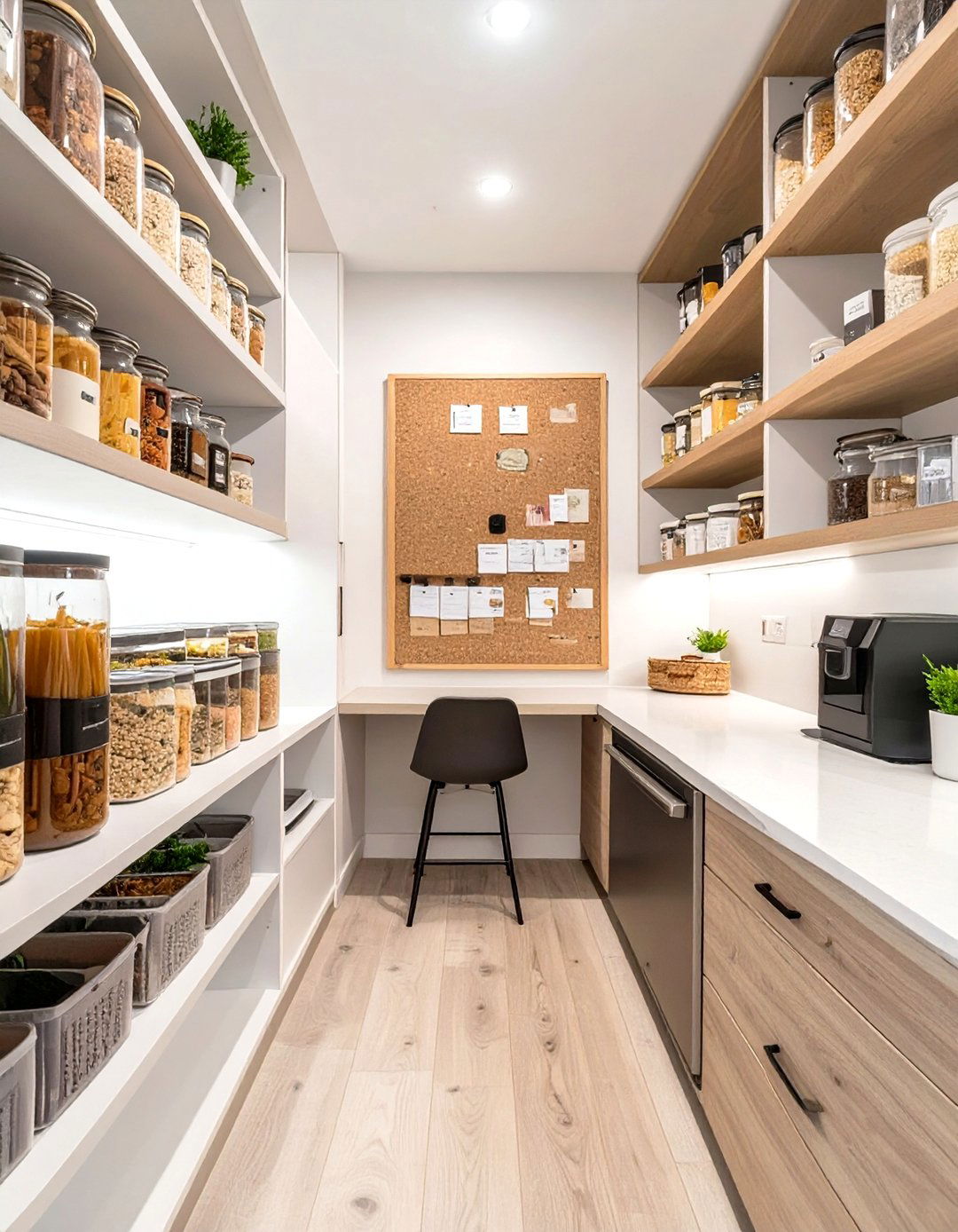 The Pantry with a Command Center - 30 custom pantry ideas
