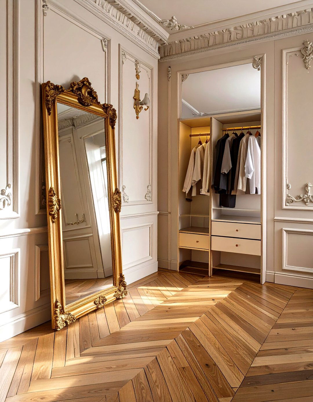 The Parisian Chic Apartment Closet - 30 closet remodel ideas