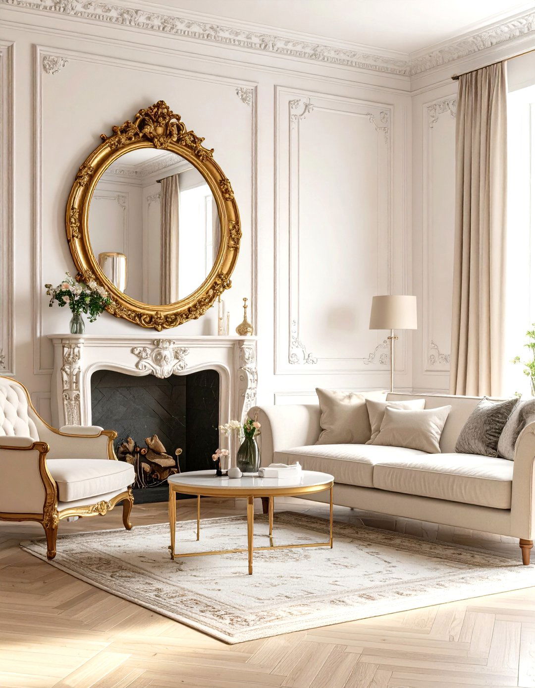 The Parisian Chic Apartment Living Room - 30 living room ideas for small spaces