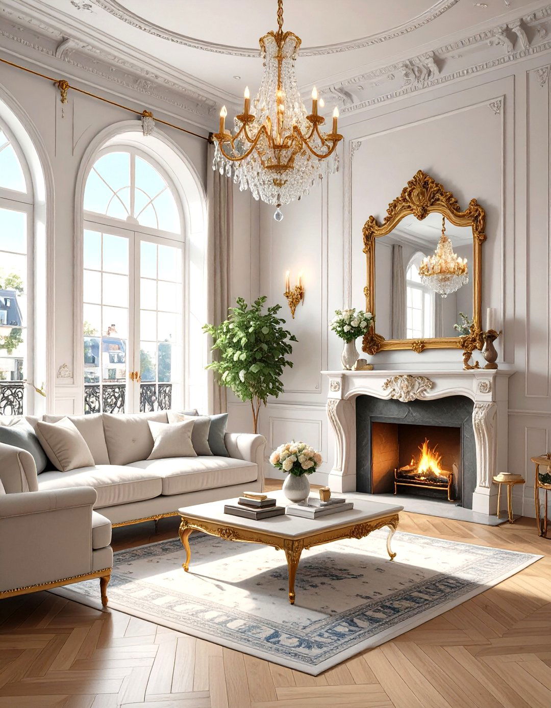 The Parisian Chic Apartment Living Room - 30 luxury living room ideas