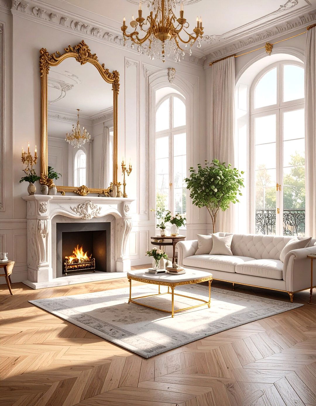 The Parisian Chic Salon - 30 how to design a luxury living room ideas