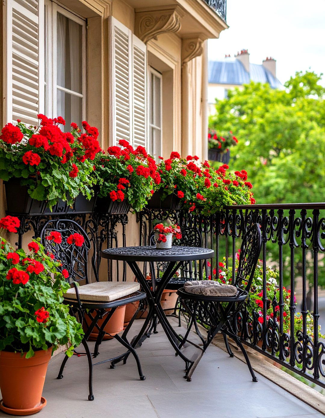 The Parisian Romance Balcony Garden - 30 ai balcony garden design ideas