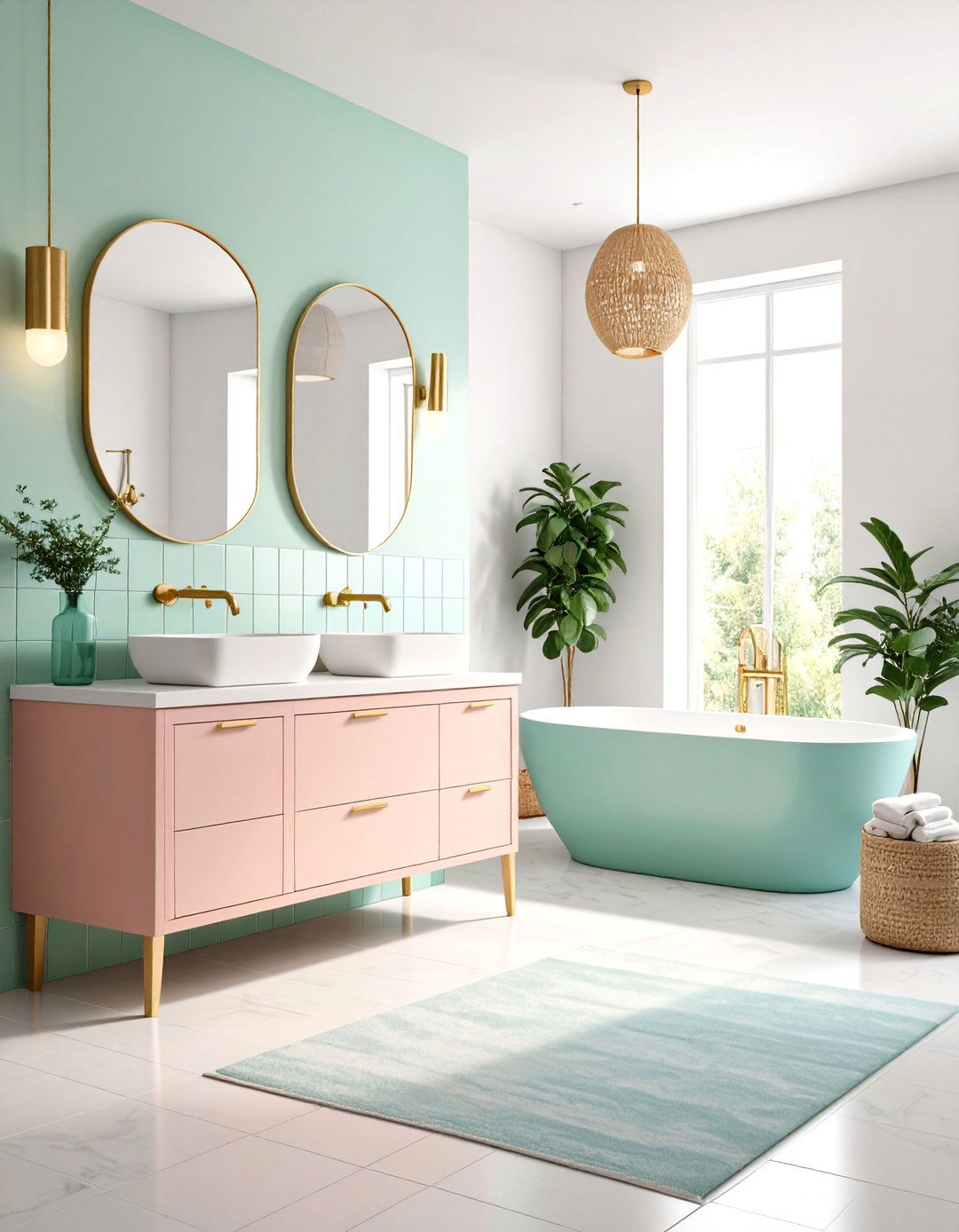 The Pastel Hued Bathroom - 30 90s interior design ideas