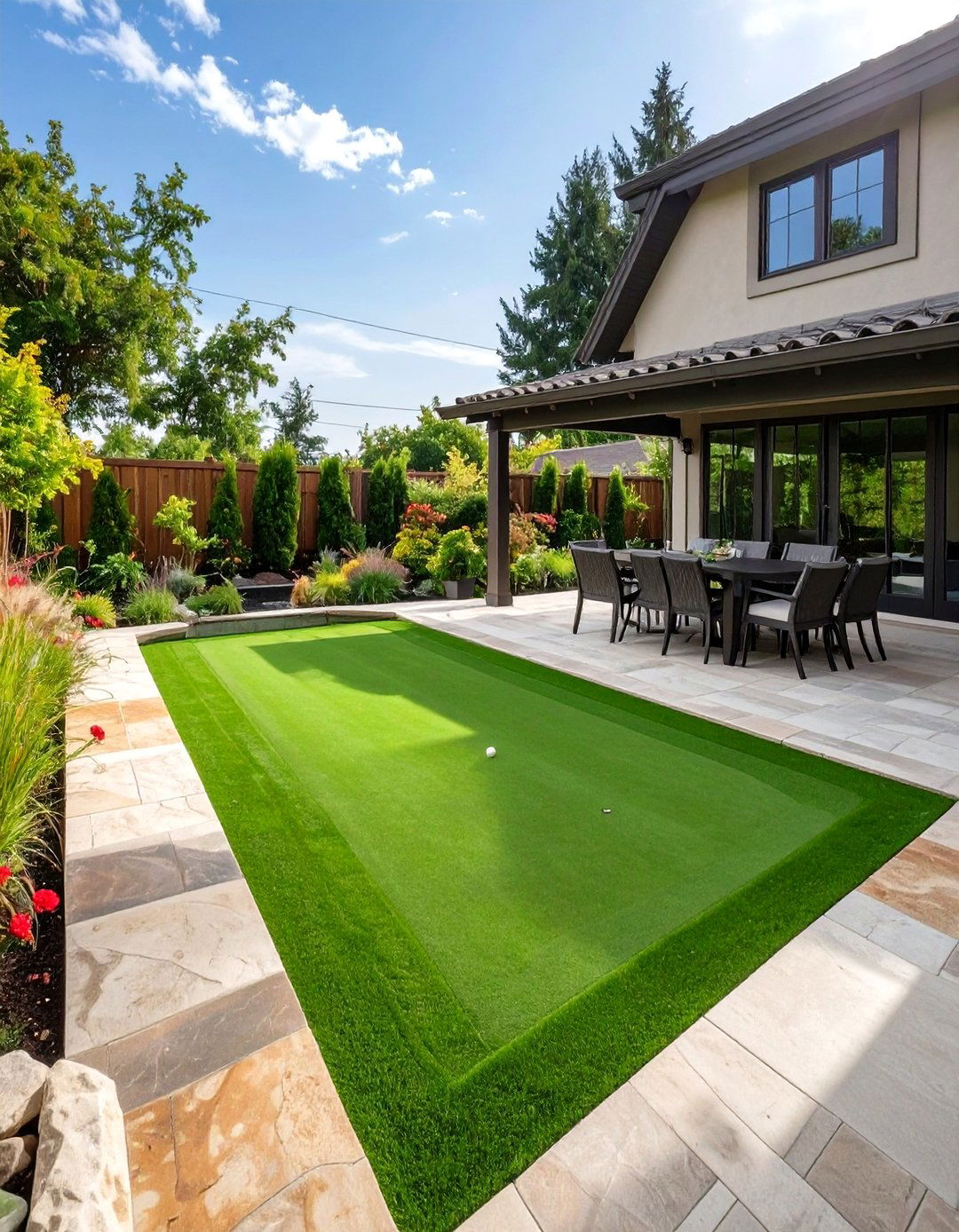 The Patio Extension Putting Green - 30 backyard putting green ideas