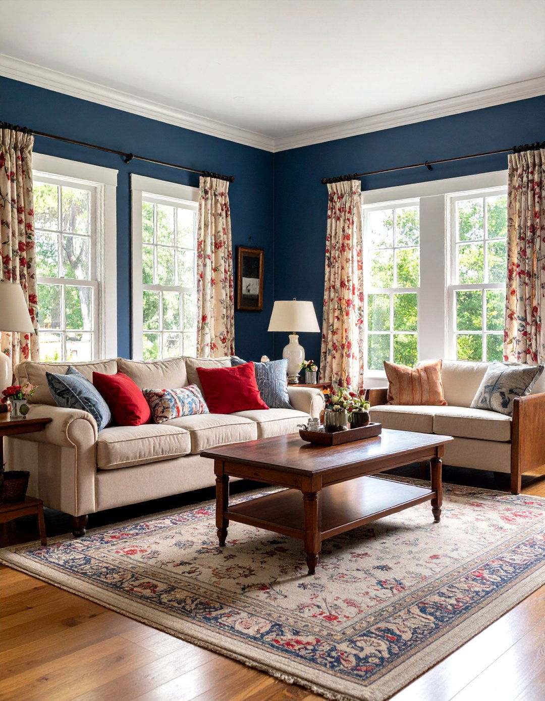 The Patriotic Color Palette Living Room - 30 1940s interior design ideas