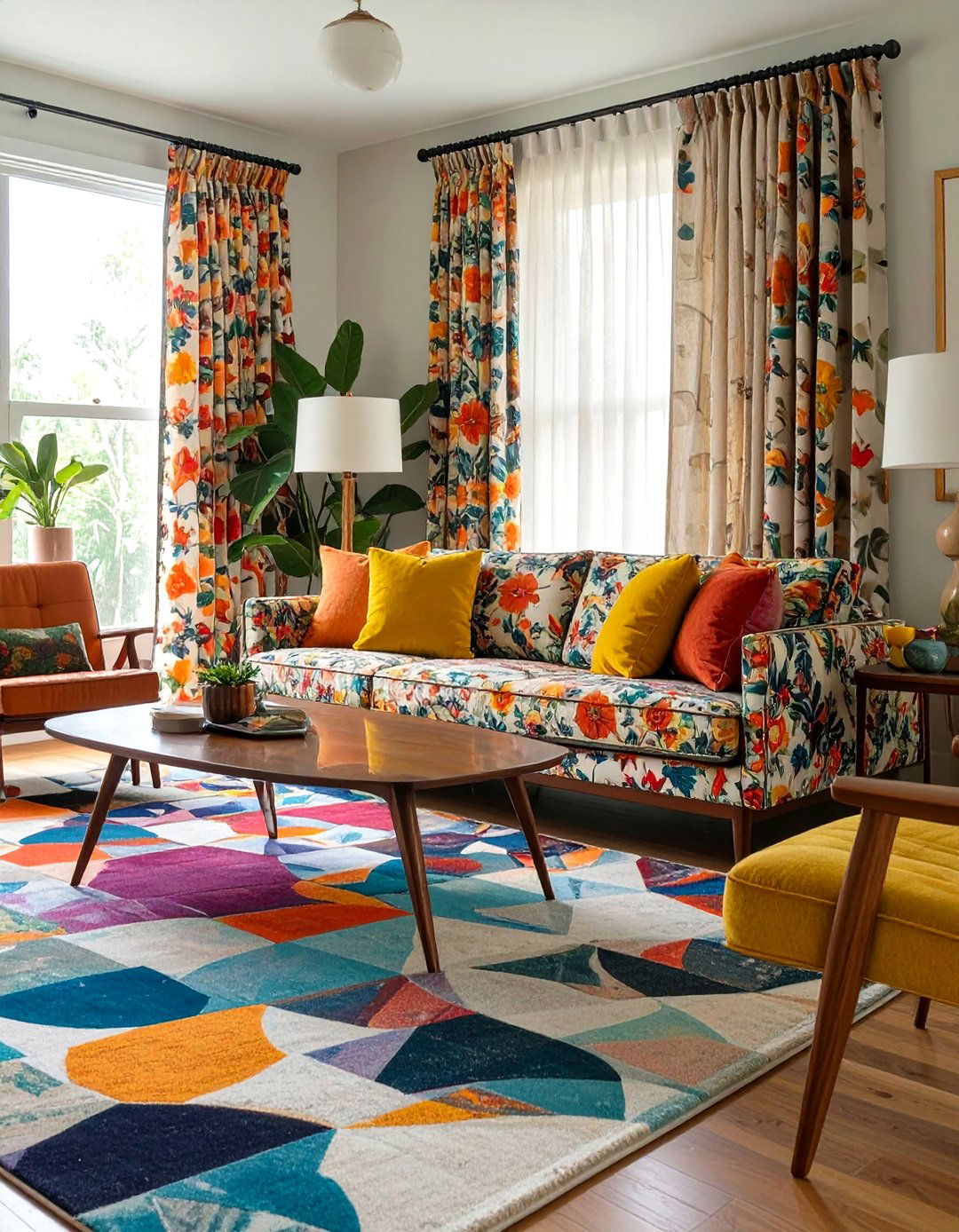 The Pattern Clashing Maximalist Living Room - 30 ai mid-century living room ideas