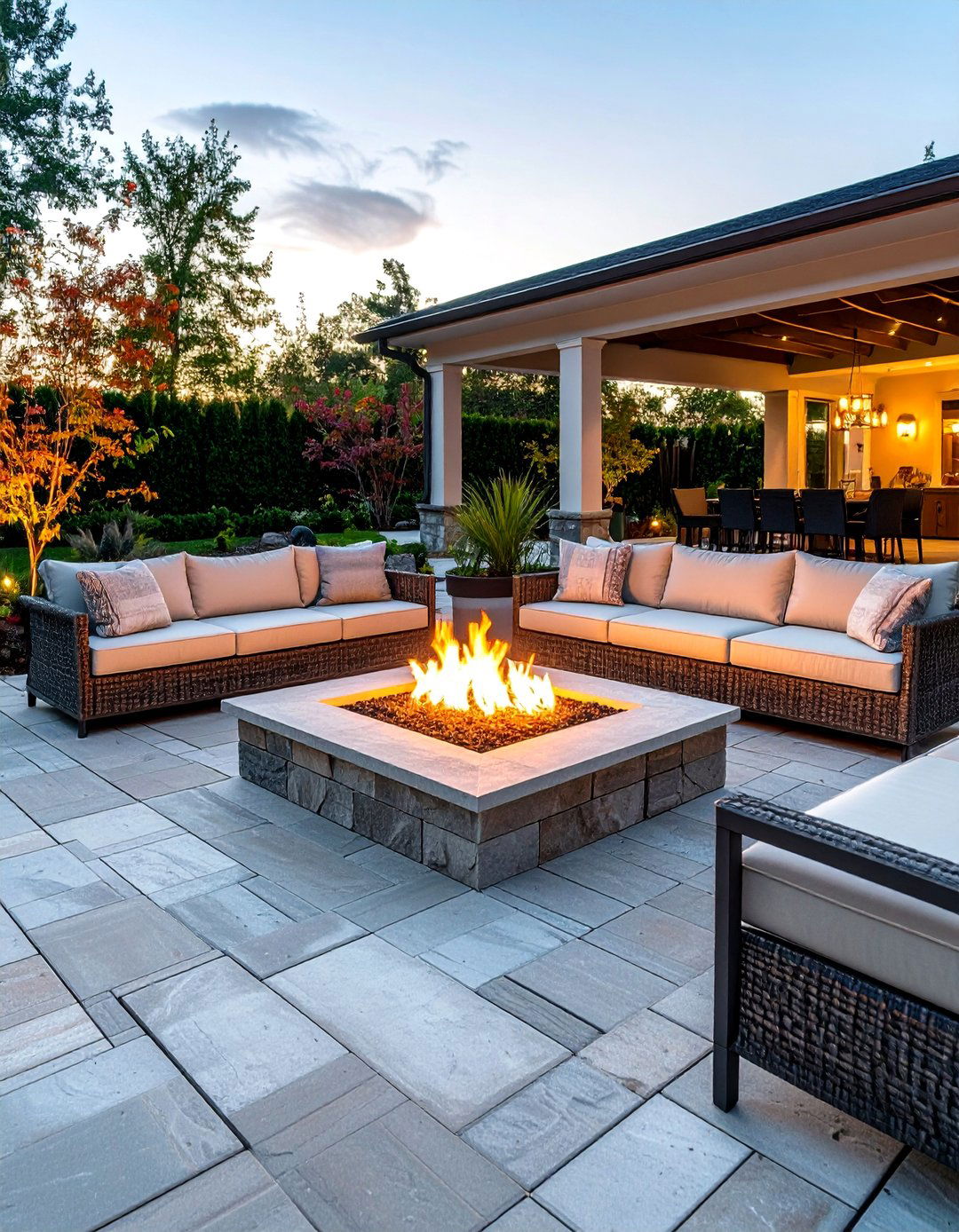 The Paver Patio with a Built In Firepit - 30 backyard firepit ideas