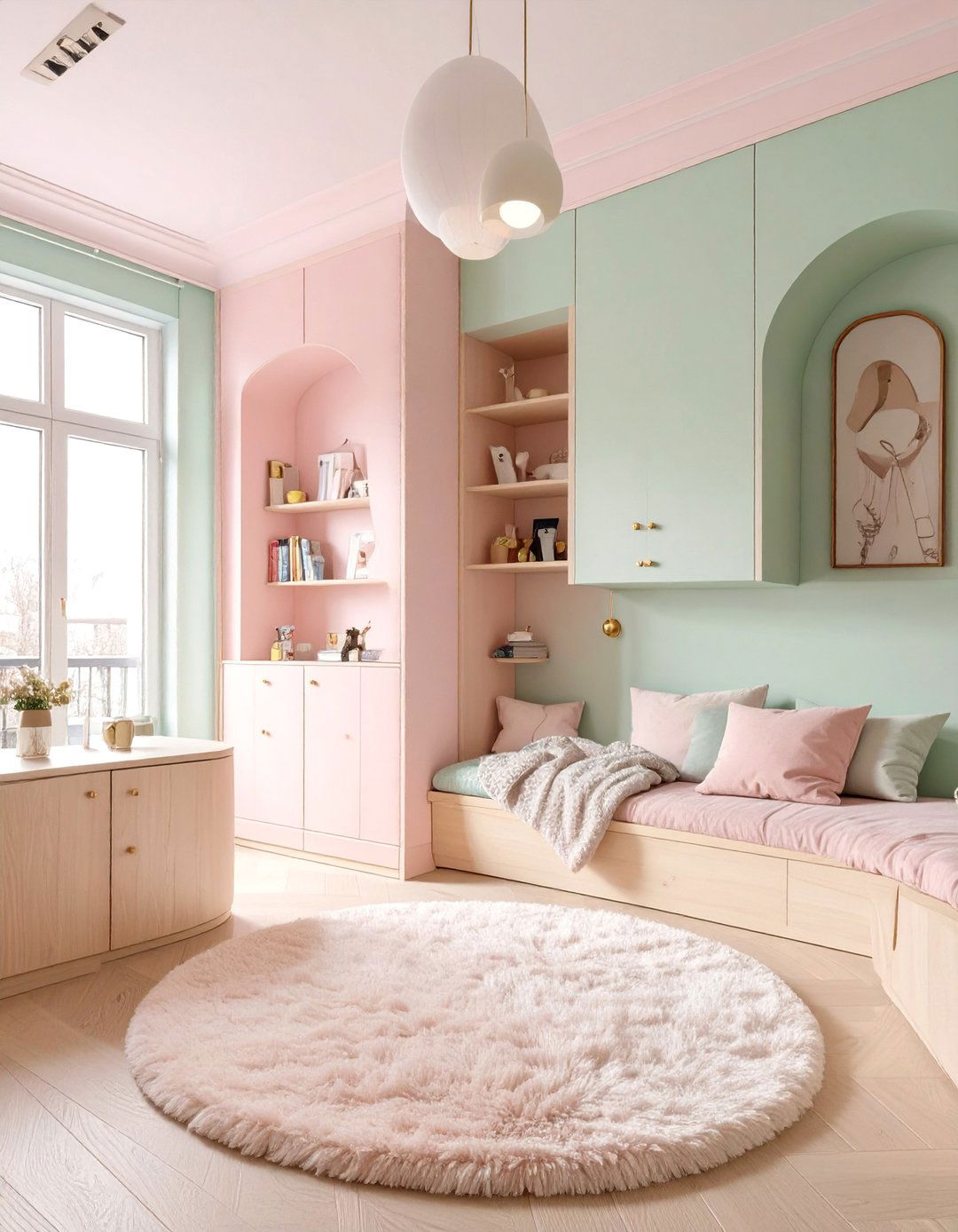 The Peaceful Pastel Haven - 30 ai teen room design ideas