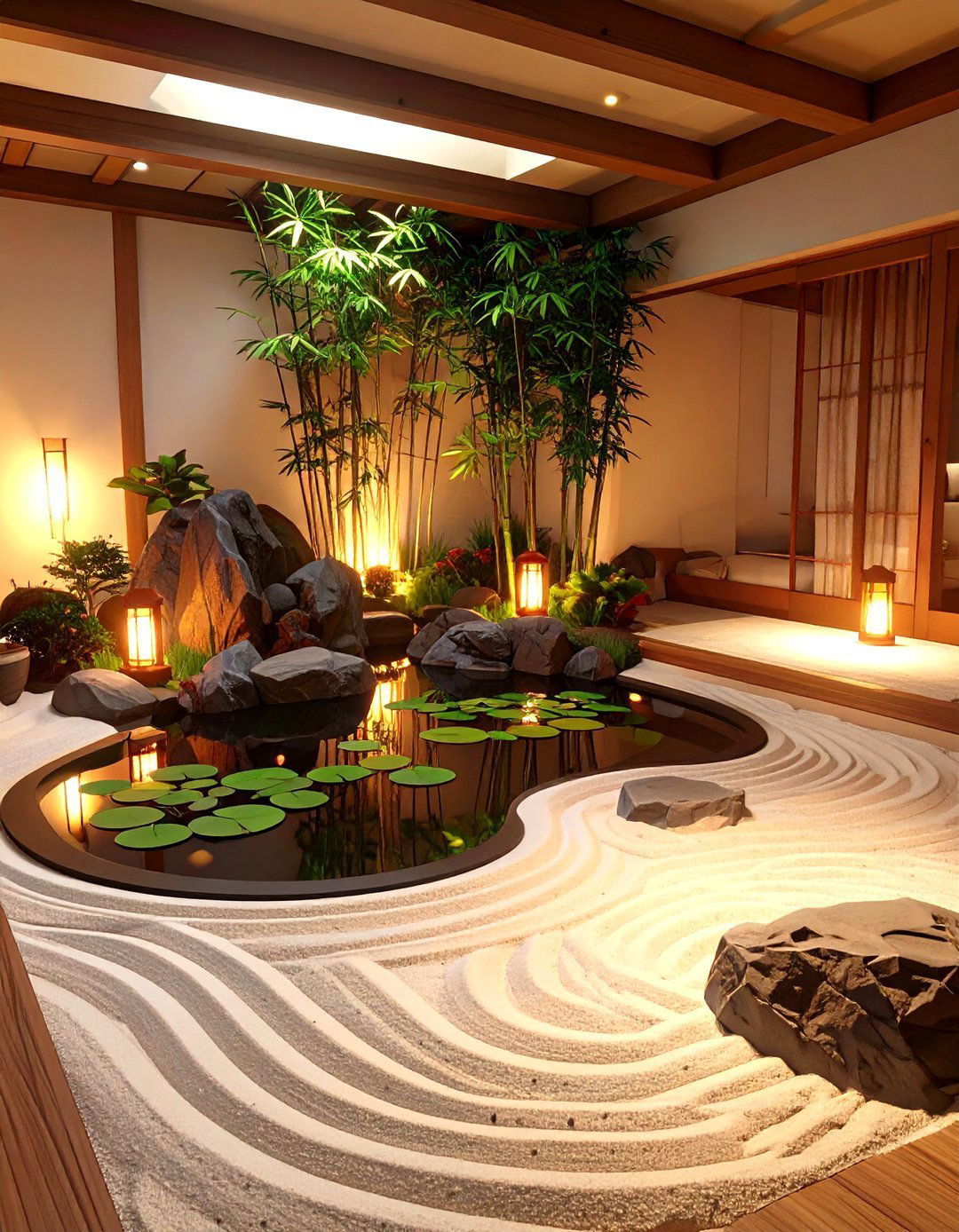 The Peaceful Zen Garden - 30 minecraft basement ideas