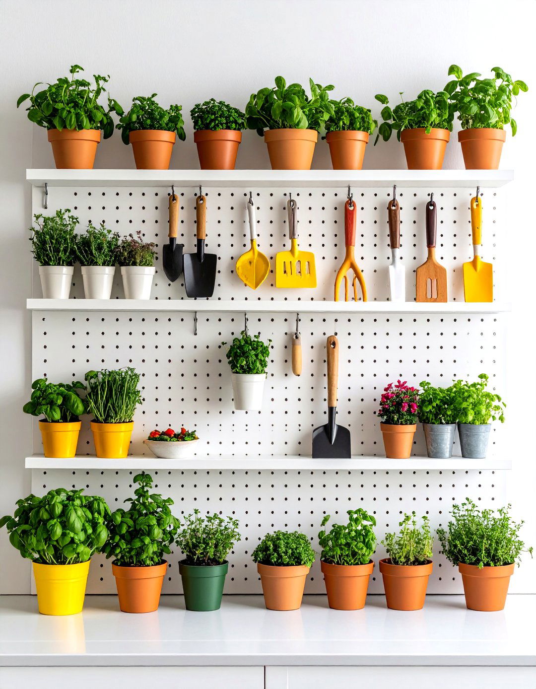 The Pegboard Herb Garden System - 30 indoor herb garden ideas