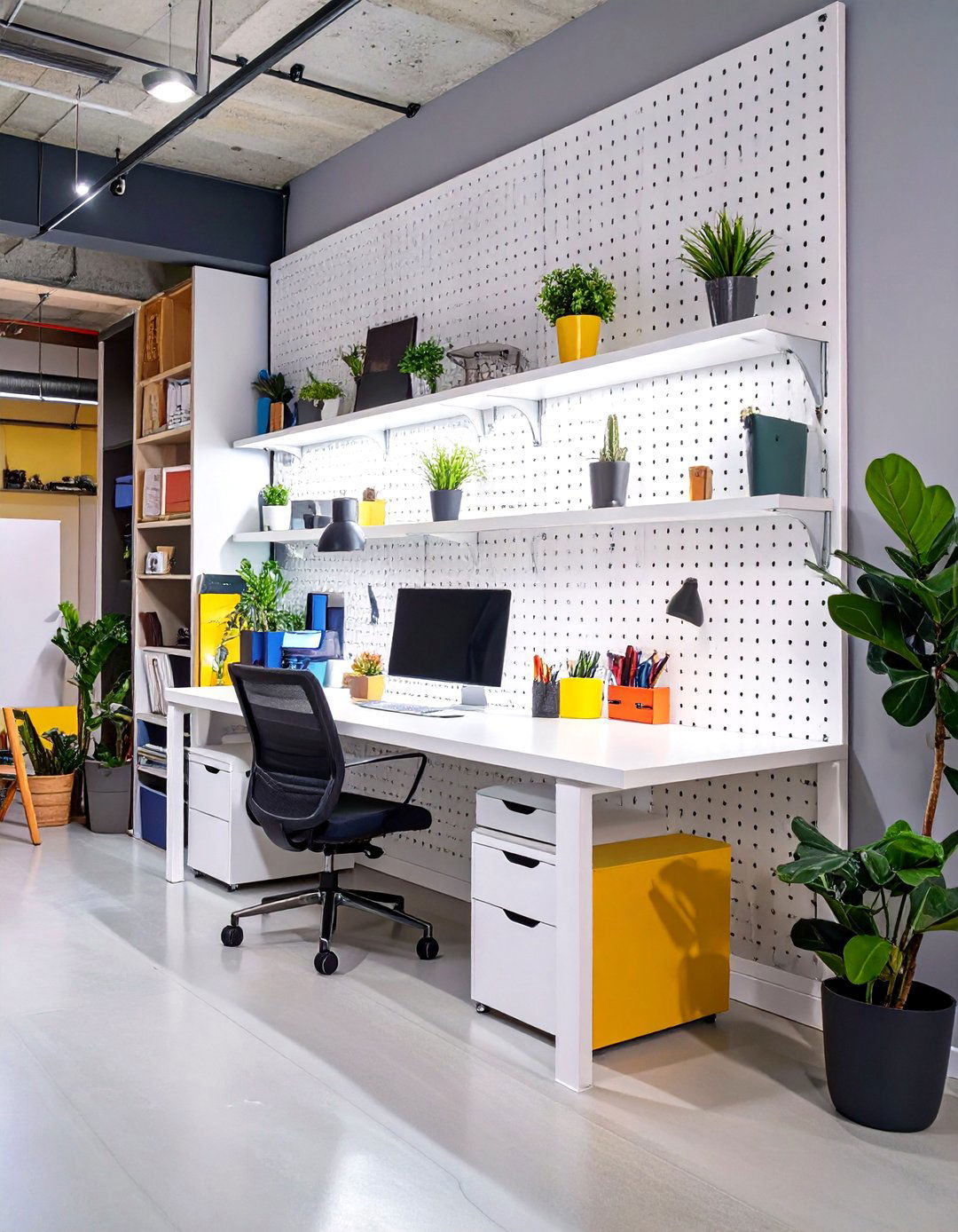 The Pegboard Organizer Basement Office - 30 basement office ideas no windows