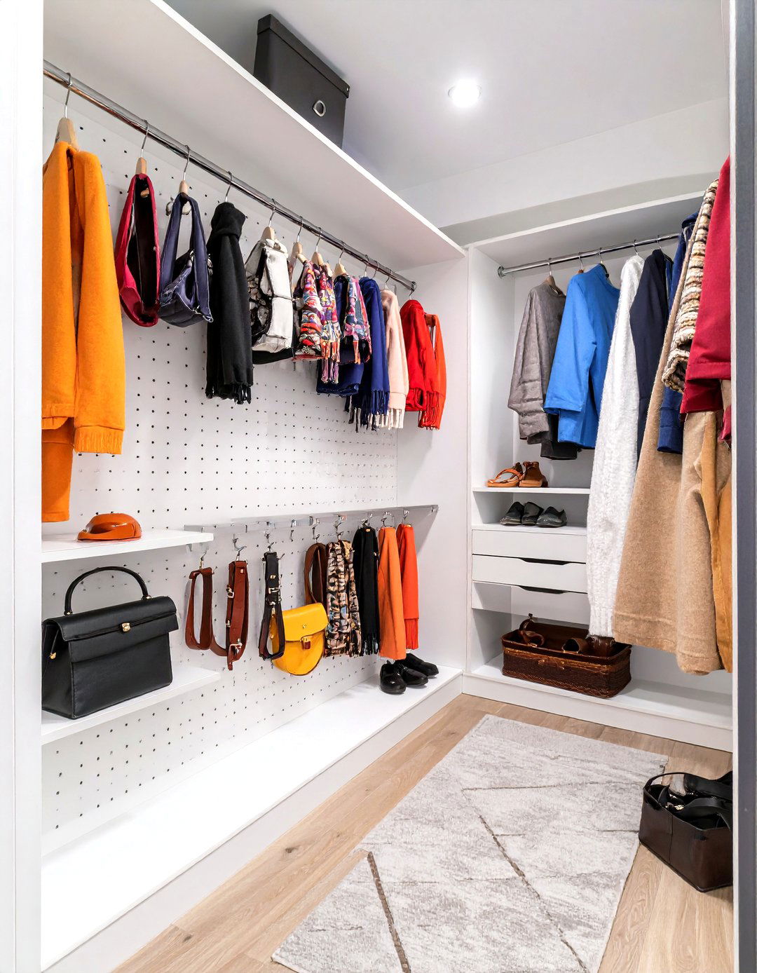 The Pegboard Organizer Wall Closet - 30 narrow walk in closet ideas