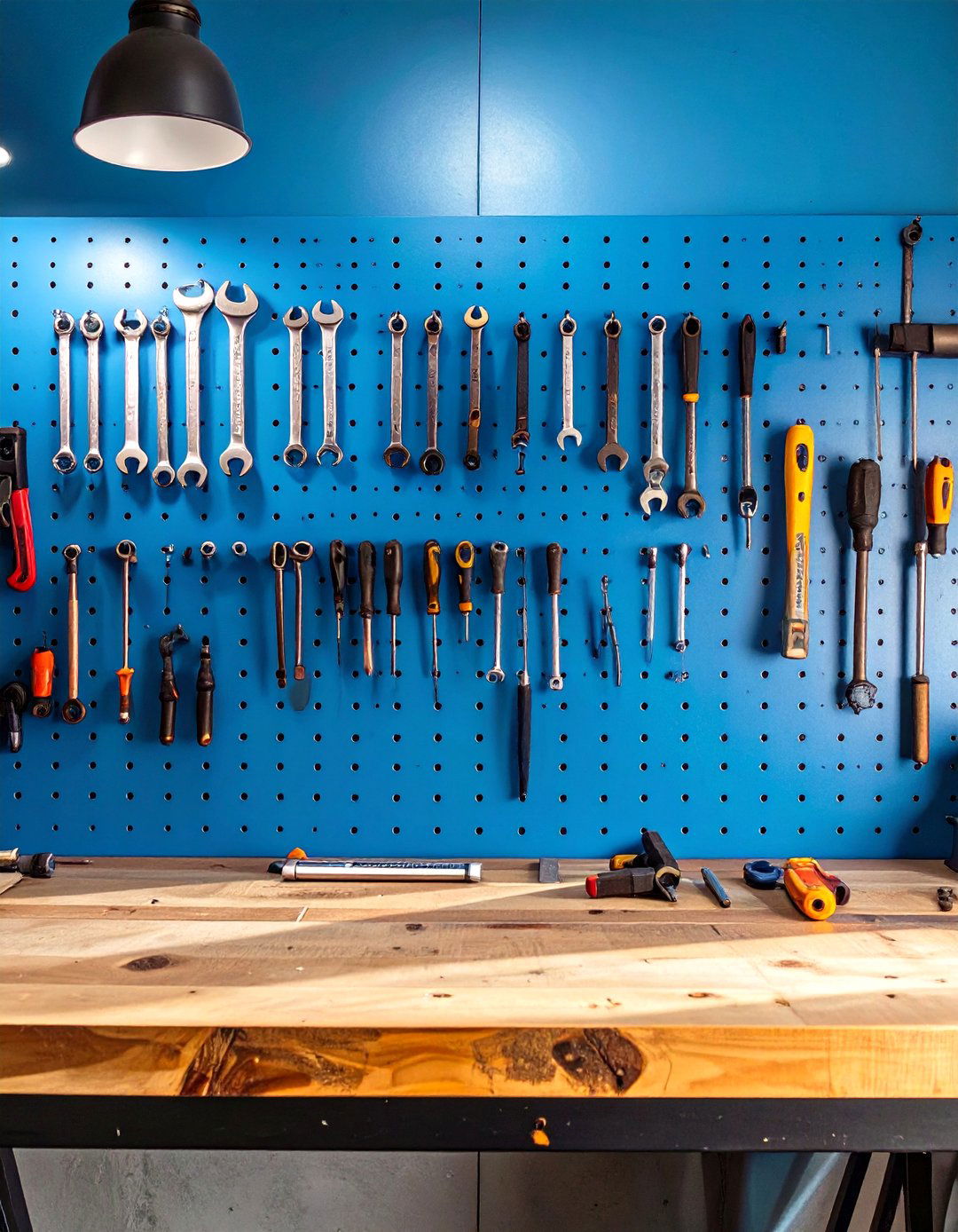 The Pegboard Paradise Garage Workbench - 30 garage work bench ideas