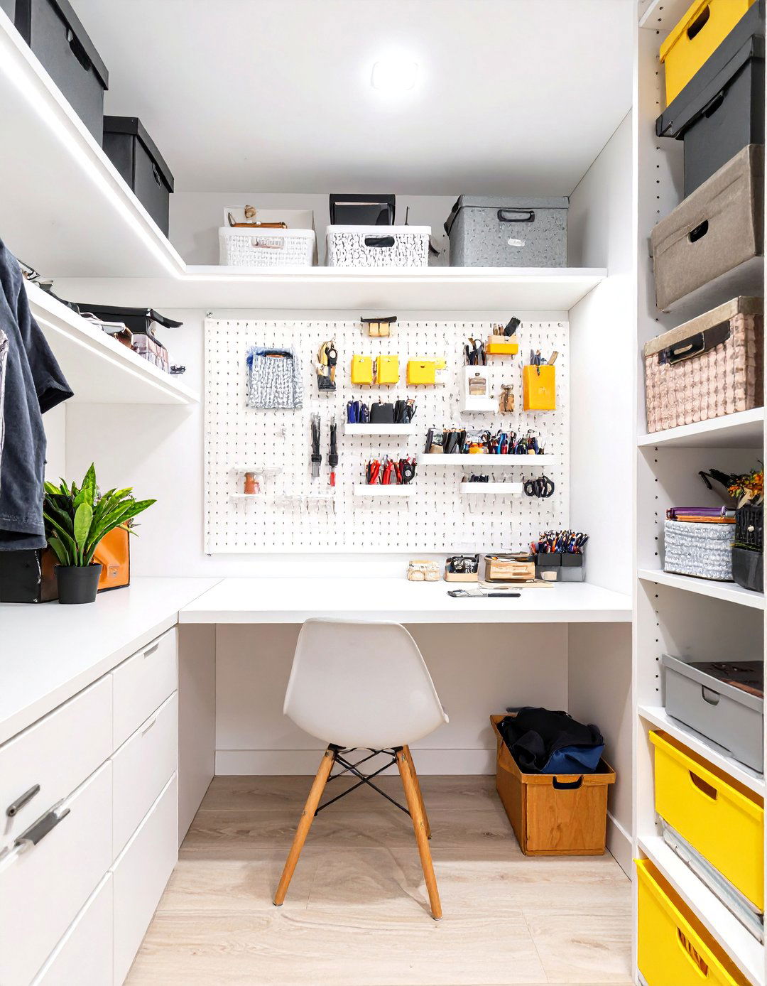 The Pegboard Power Wall - 30 closet desk ideas