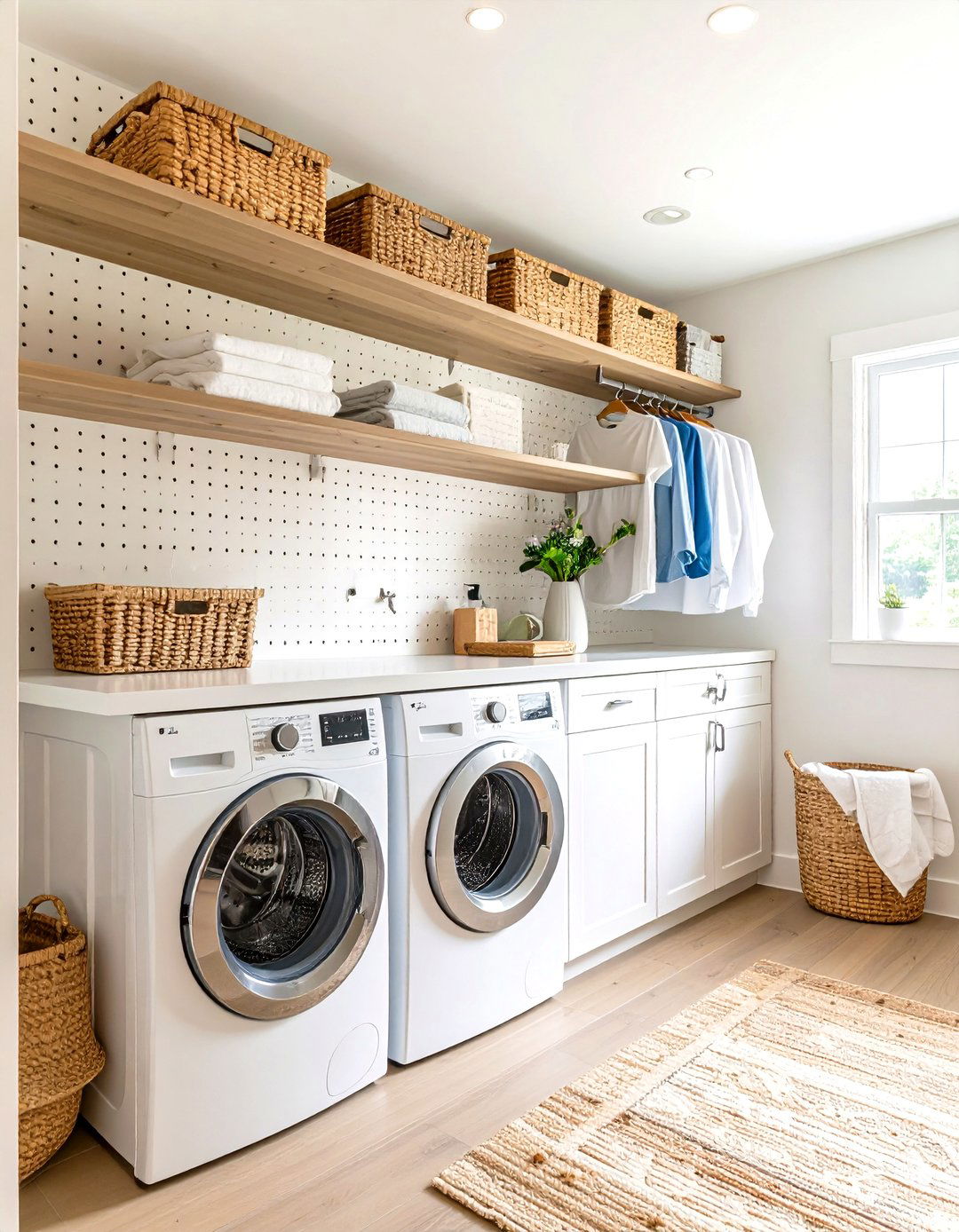 The Pegboard Powerhouse Laundry Closet - 30 laundry room closet ideas
