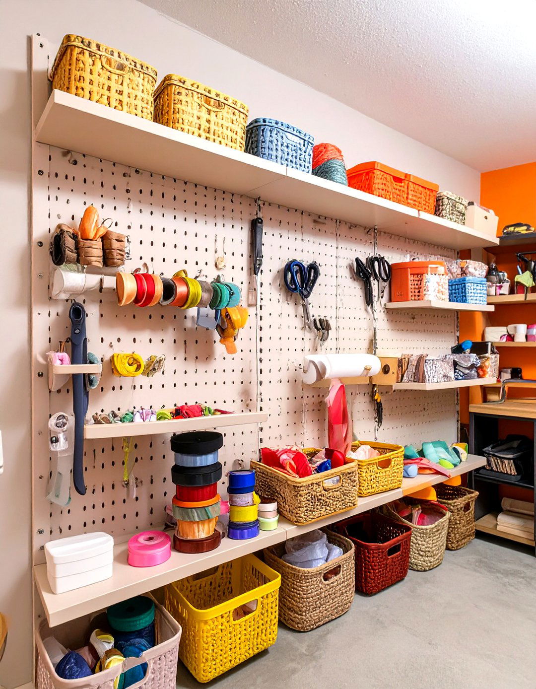 The Pegboard Wall Organization System - 30 basement organization ideas