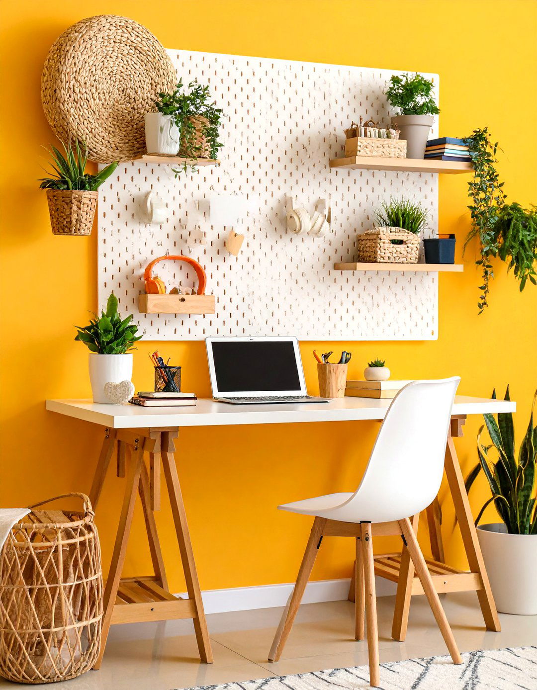 The Pegboard Wall Organizer - 30 dorm storage ideas