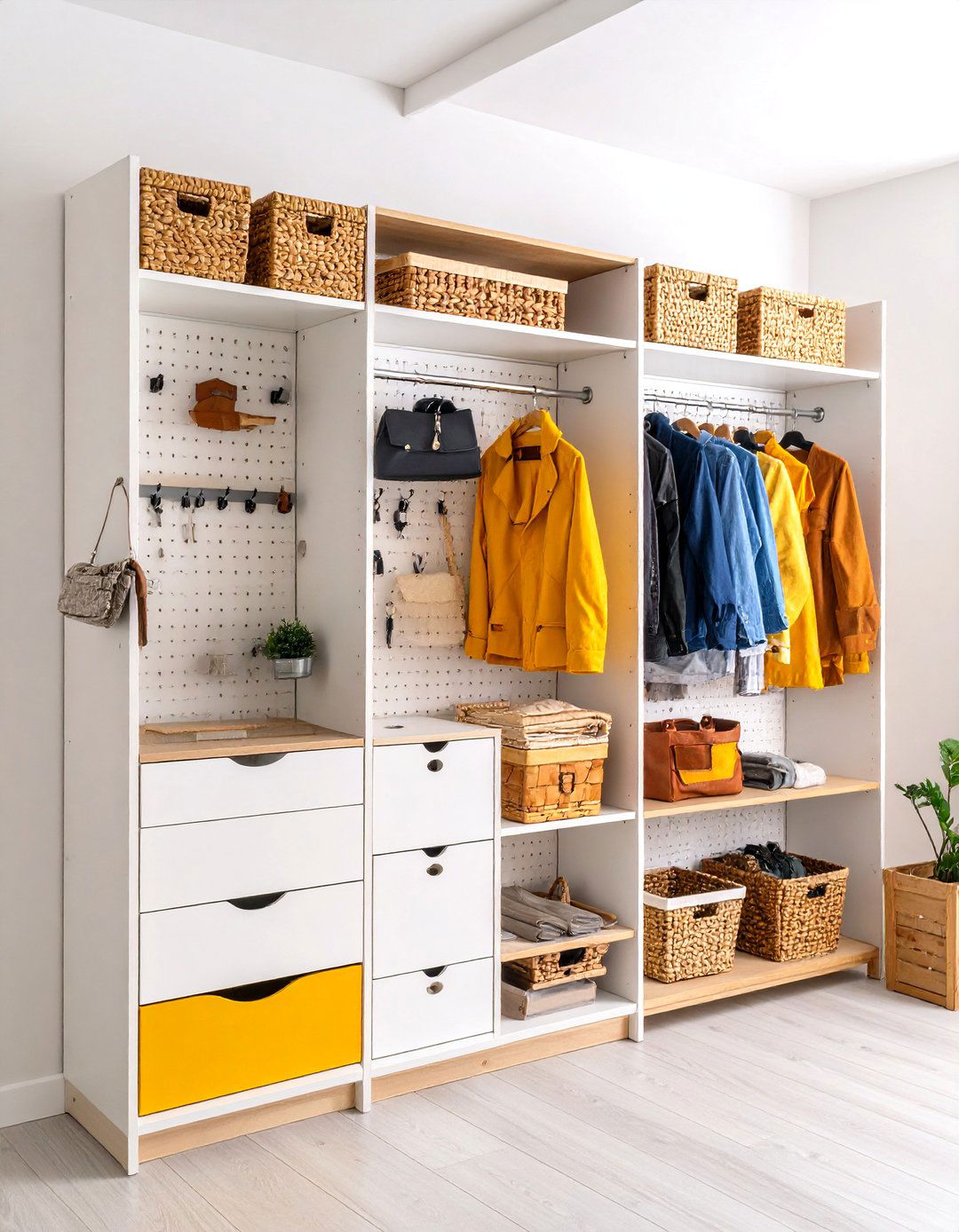 The Pegboard Wall Organizer - 30 entry closet ideas