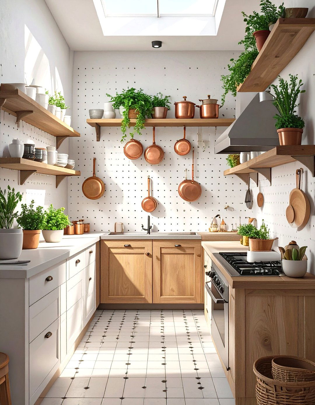 The Pegboard Wall Organizer Kitchen - 30 narrow kitchen ideas