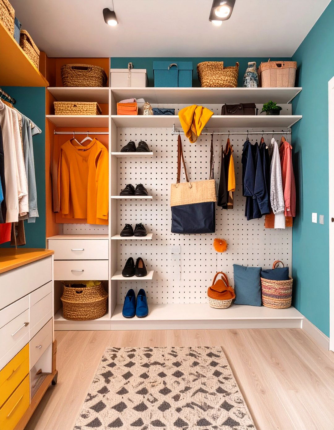 The Pegboard Wall Organizer - 30 closet ideas for small spaces