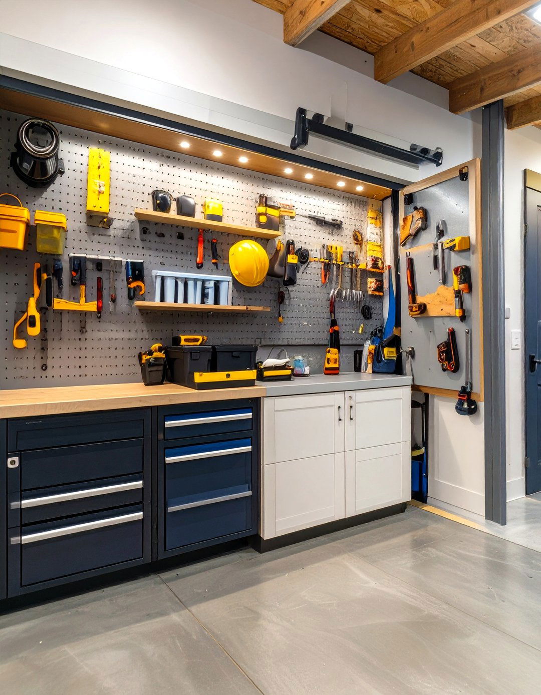 The Pegboard as a Hidden Storage Door - 30 garage pegboard ideas