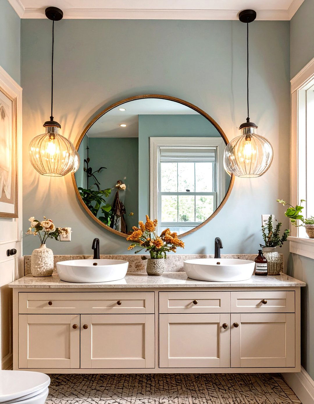 The Pendant Lighting Bathroom - 30 cottage bathroom ideas