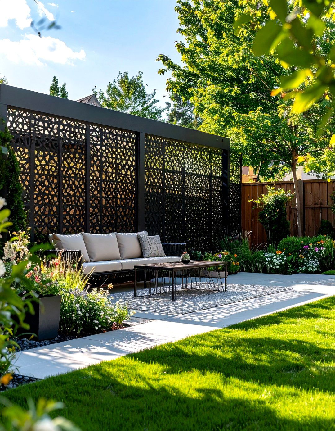 The Perforated Metal Screen Fence - 30 fence ideas for backyard