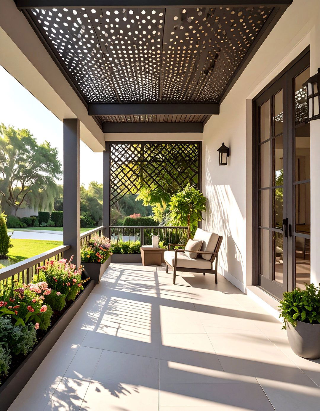 The Perforated Metal Screen Front Porch - 30 modern small front porch ideas