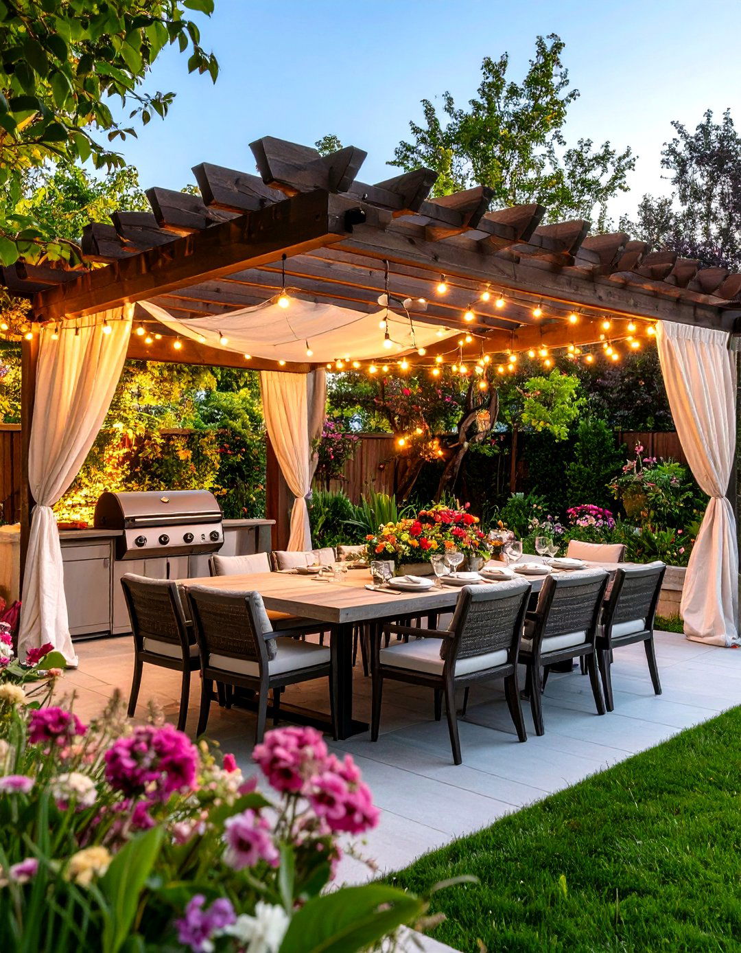 The Pergola Covered Alfresco Dining Room - 30 backyard grill ideas