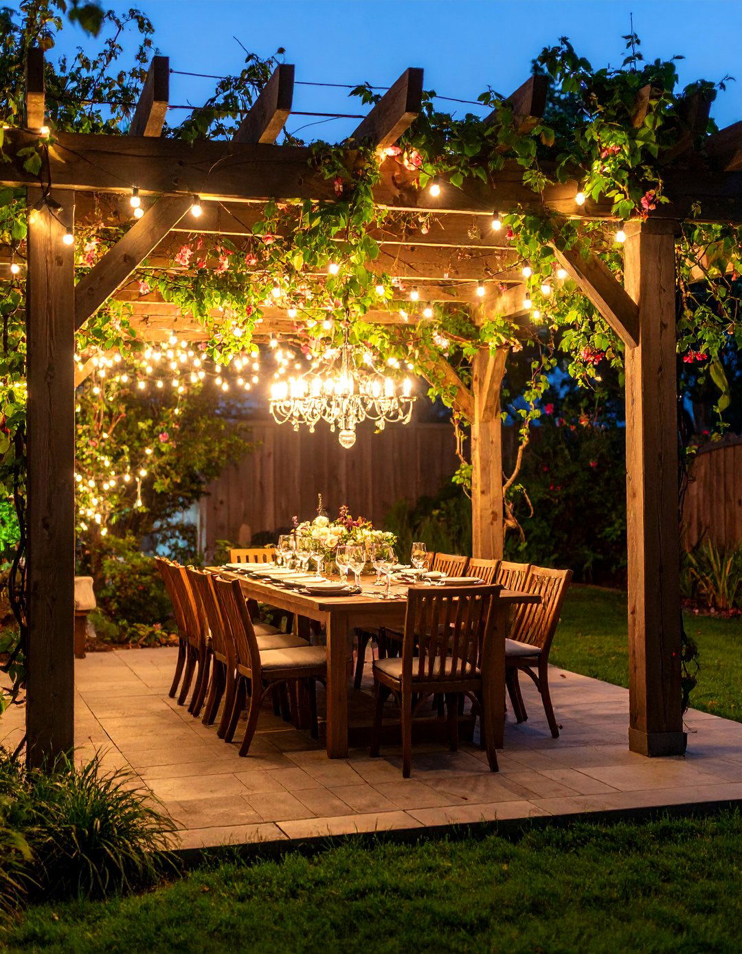 The Pergola Covered Dining Area - 30 backyard ideas for small yards