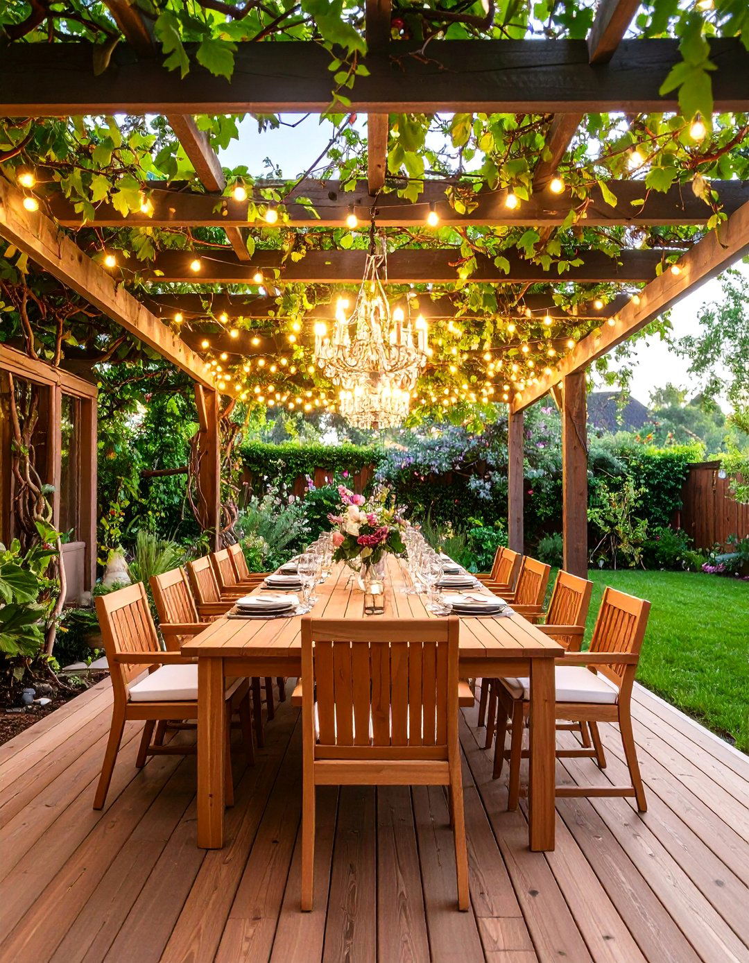 The Pergola Covered Dining Backyard - 30 backyard furniture ideas