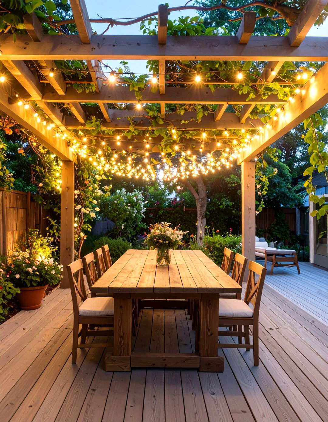 The Pergola Covered Dining Deck - 30 back deck ideas