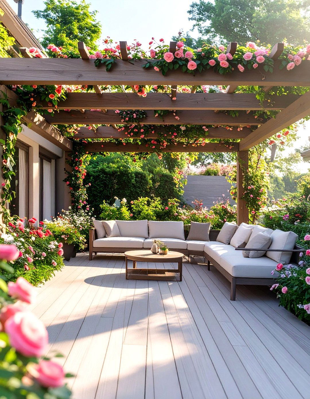 The Pergola Covered Garden Deck - 30 deck design tool ideas