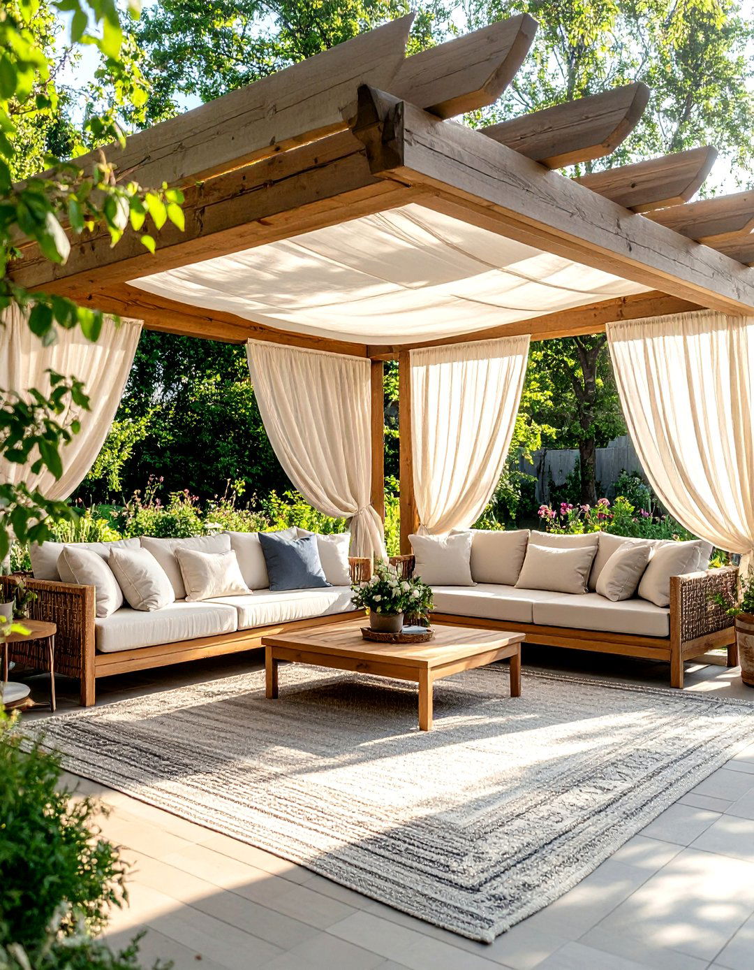 The Pergola Covered Outdoor Living Room - 30 backyard ideas texas
