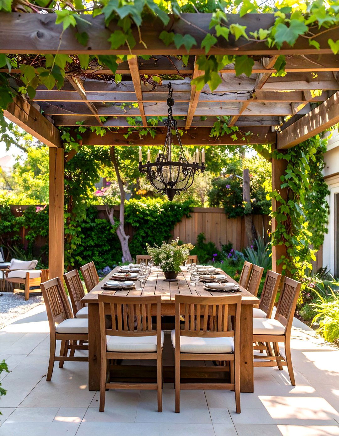 The Pergola Dining Room - 30 backyard seating ideas