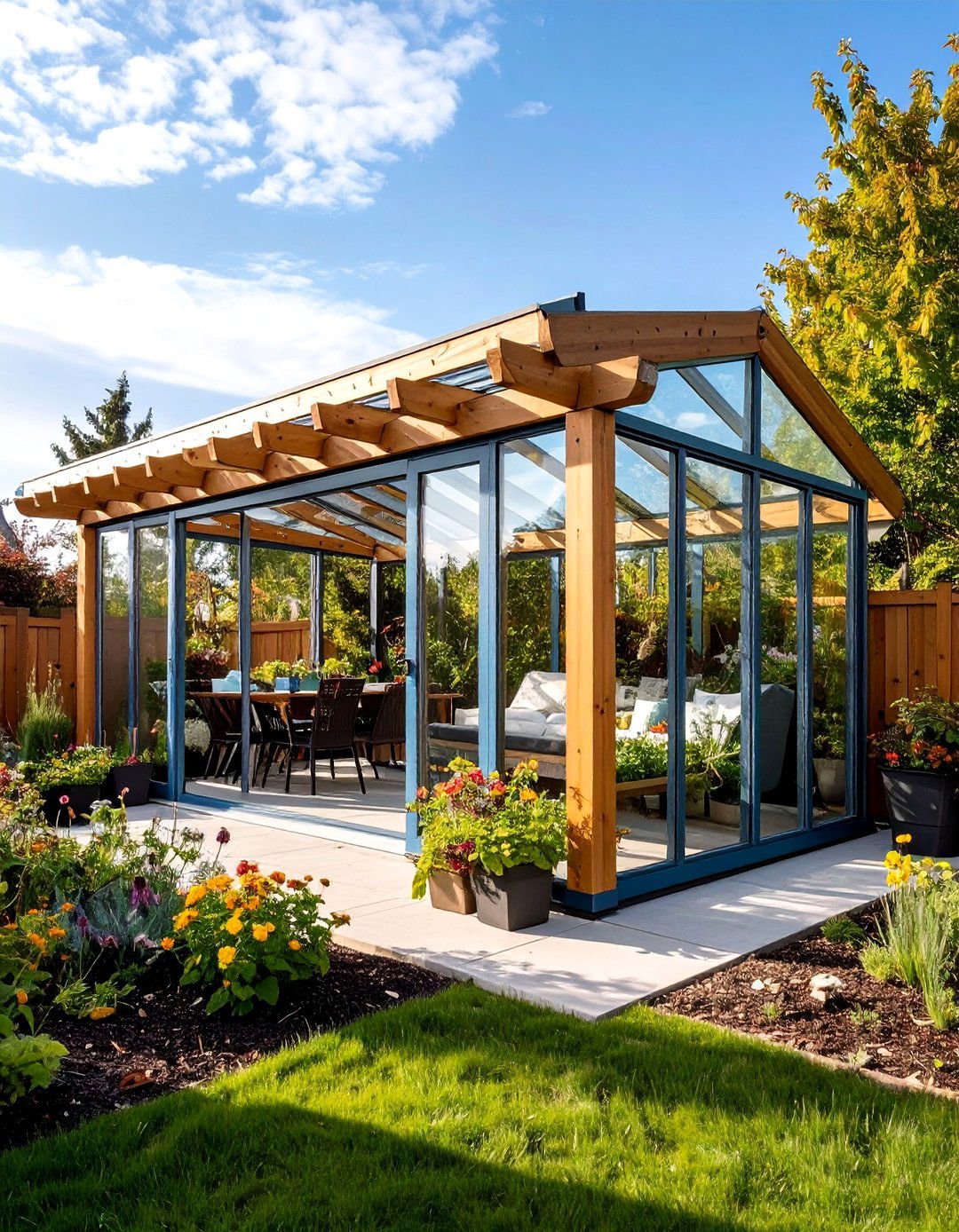 The Pergola Integrated Greenhouse - 30 backyard greenhouse ideas