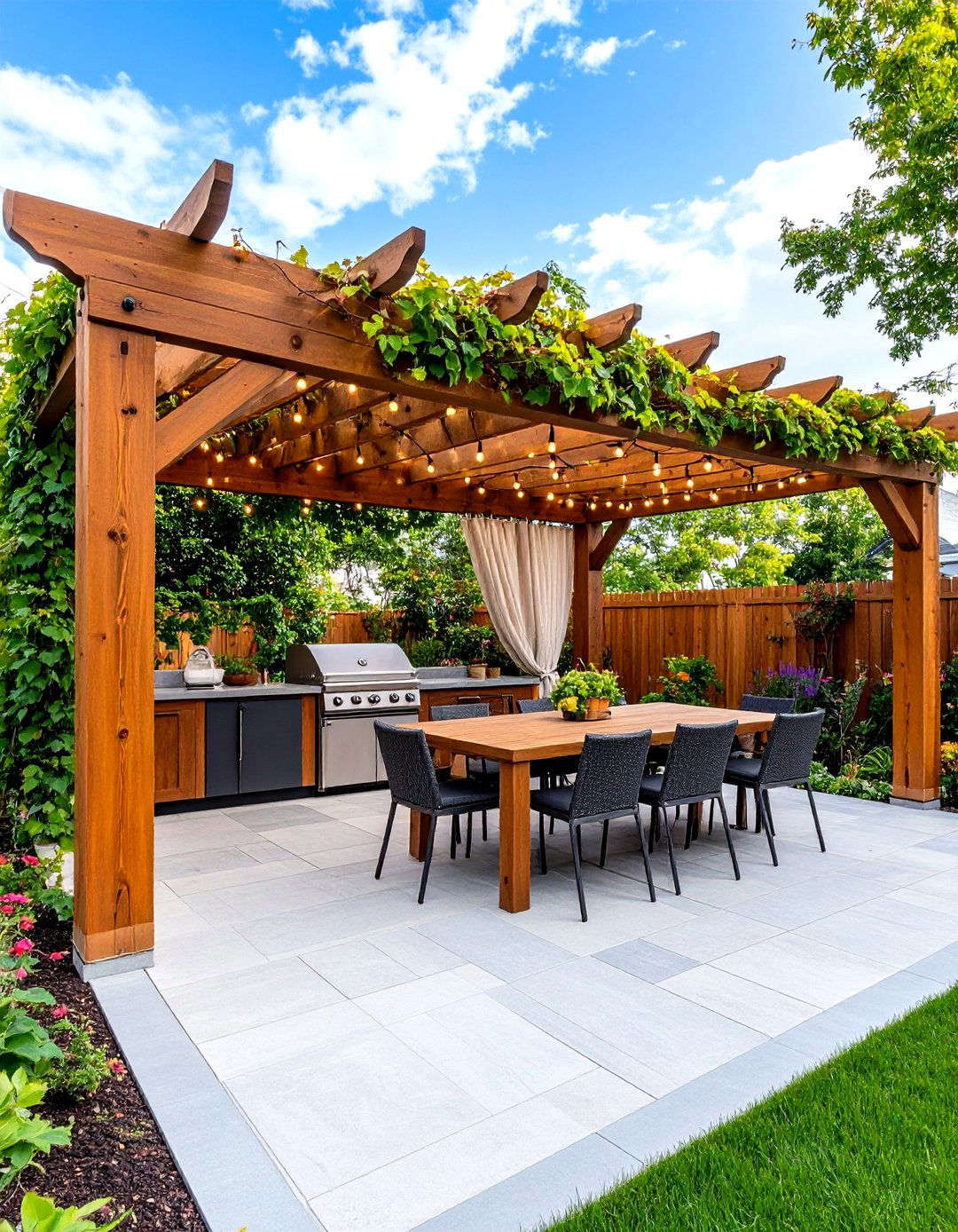 The Pergola Integrated Outdoor Kitchen - 30 diy outdoor kitchen ideas