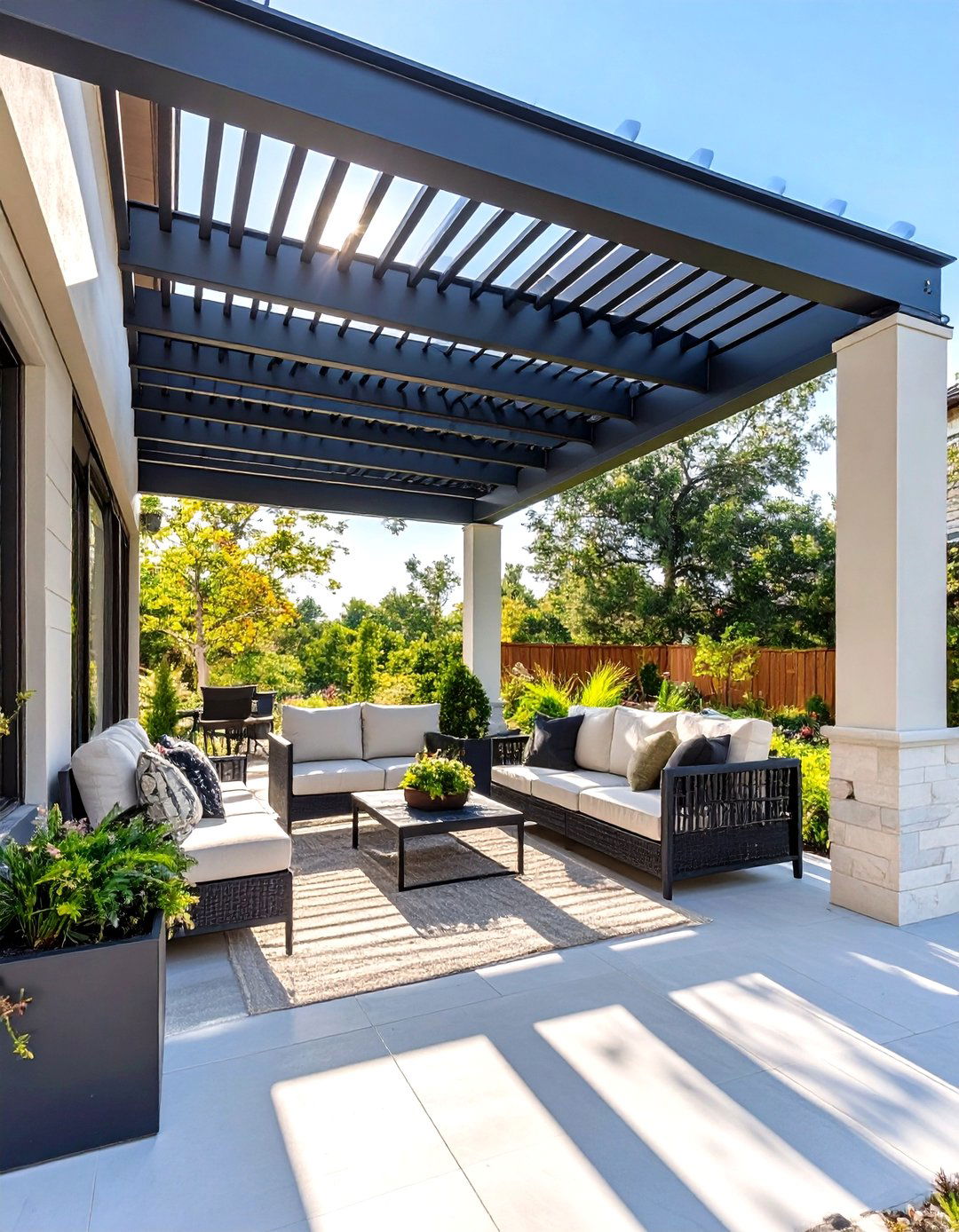 The Pergola Topped Modern Porch - 30 modern front porch ideas