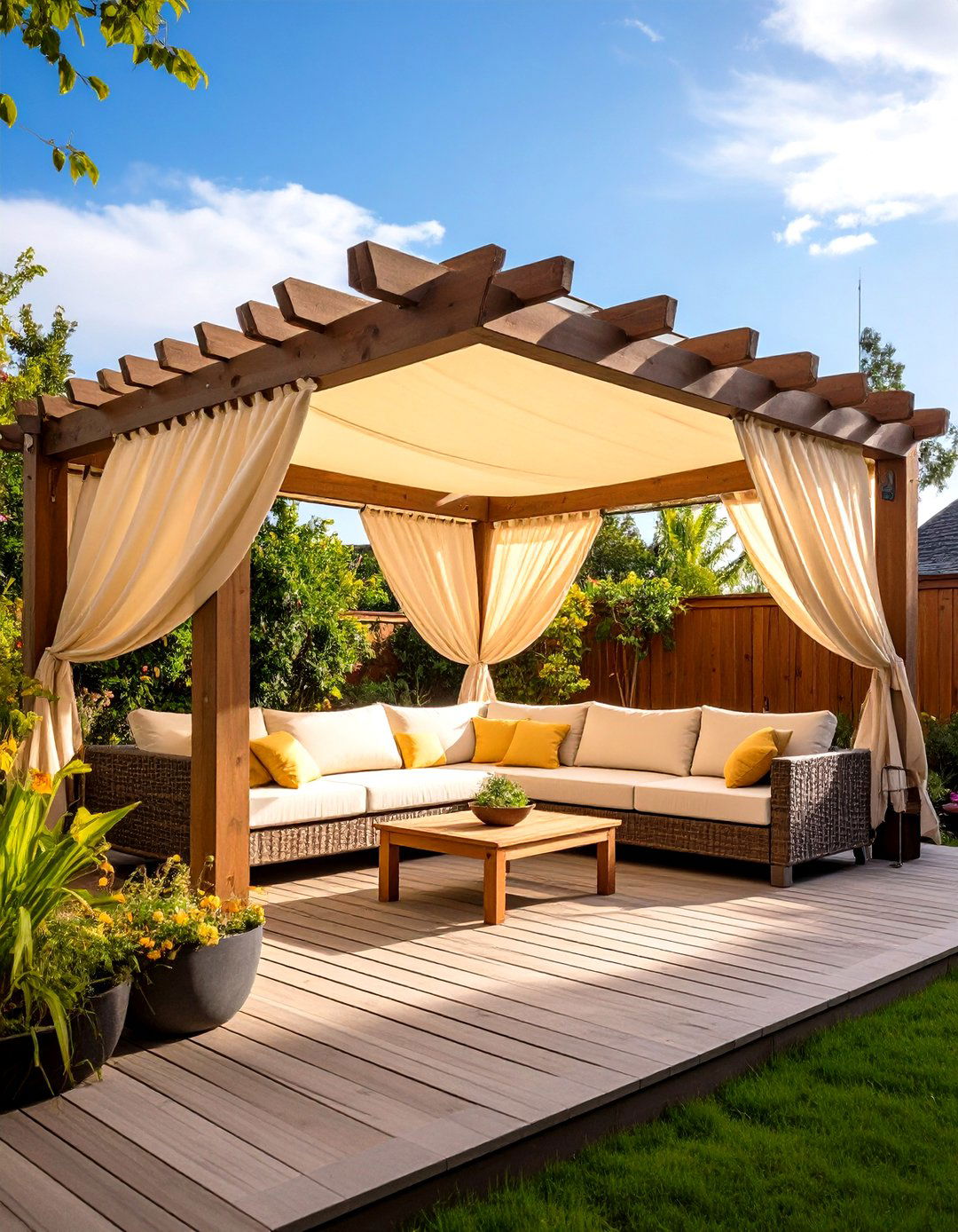 The Pergola with Retractable Canopy - 30 deck privacy ideas