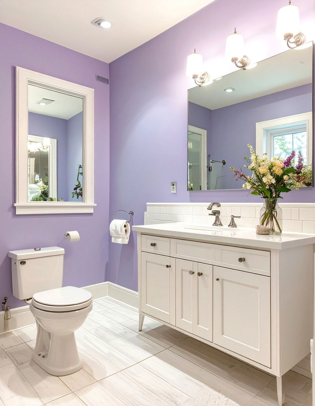 The Periwinkle and White Bathroom - 30 bathroom color ideas 2025