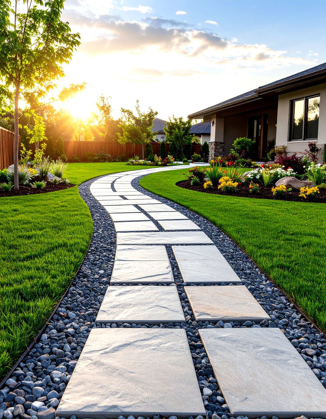 The Permeable Paver Walkway - 30 front walkway landscaping ideas
