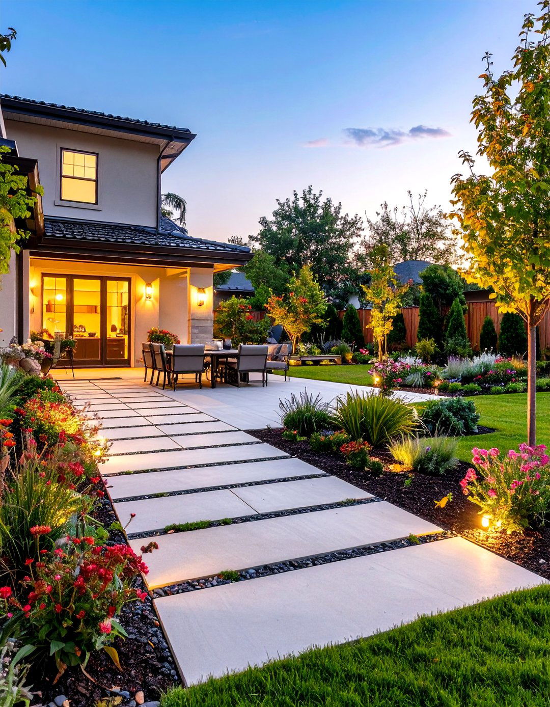The Perpendicular Concrete Paver Layout - 30 backyard concrete ideas